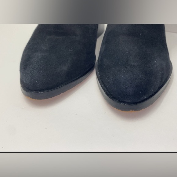 Sam Edelman Black Suede Zip Block Heel Bootie Size 7 - Picture 10 of 13